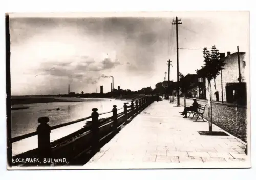 Foto Ak Leslau Włocławek Bulwar Boulevard Polen 1940