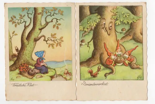Künstler Ak Zwerge Friedliche Rast Ernst Fay 1942 Feldpost