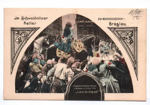 Litho Ak Breslau Schlesien Im Schweidnitzer Keller Wroclaw Polen