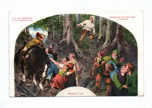 Künstler Ak Tellskapelle an der hohlen Gasse in Küssnacht Schweiz