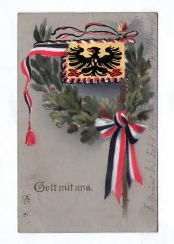 Patriotika Ak Feldpostkarte 1915 Gott mit uns
