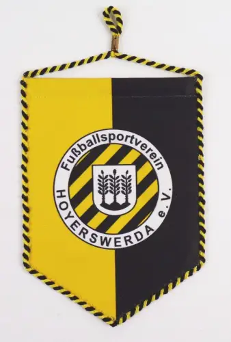 Alter Wimpel Fussballsportverein Hoyerswerda e V schwarz gelb