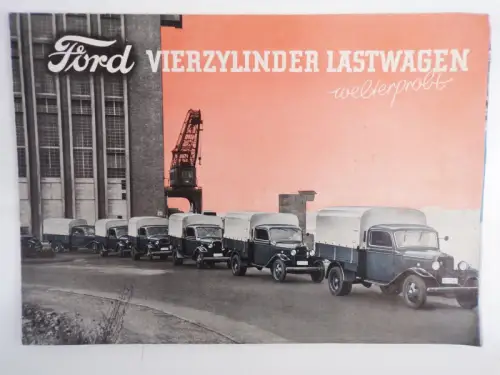 Altes Prospekt Ford Vierzylinder Lastwagen Modell BB und Spezial LKW 1930er