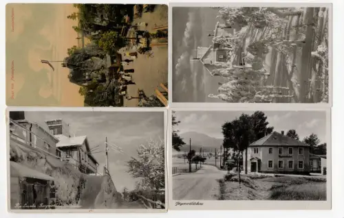 4 x Ak Zittauer Gebirge Jägerwäldchen Lauscha im Winter Nonnenfelsen