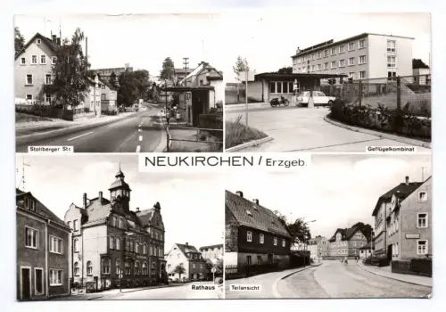 Ak Neukirchen Erzgebirge Stollberger Straße 1978 Rathaus Geflügelkombinat