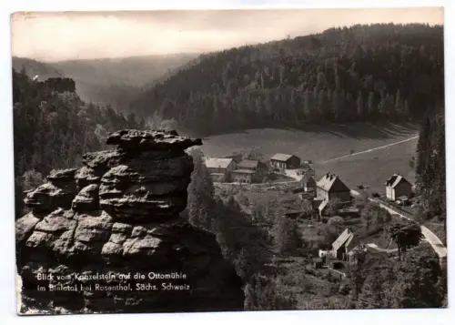 Foto Ak Blick vom Kanzelstein auf die Ottomühle im Bieletal 1973 bei Rosenthal