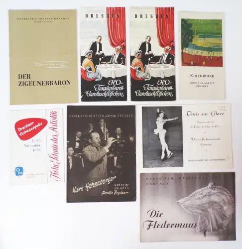 Konvolut Dresden Programme 1950 er Kabarett Kulturpark Carolaschlößchen