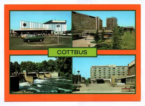 Ak Cottbus Bahnhof Im Zentrum 1986 Kleines Spreewehr Hotel Lausitz
