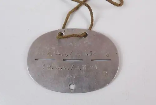 Erkennungsmarke 12 MG Infanterie Regiment 54 Alu 2 Wk WW2 Glogau