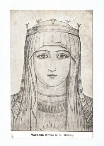 Künstler Ak Madonna Fresko in St. Maurus Religion