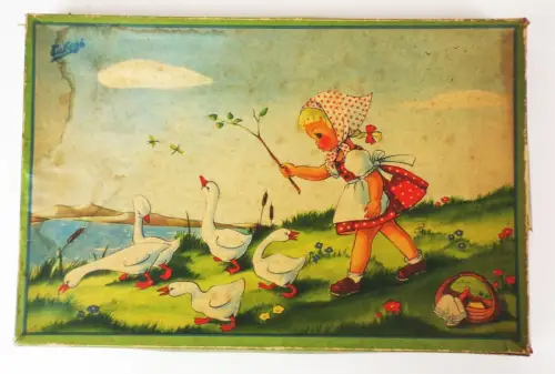 Altes Würfelspiel Ganseliesel Gänsespiel Brettspiel um 1960