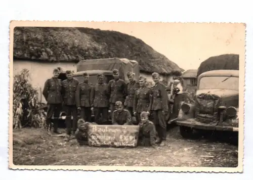 Foto Ak Bautrupp 7 Russland 1941 LKW Soldaten