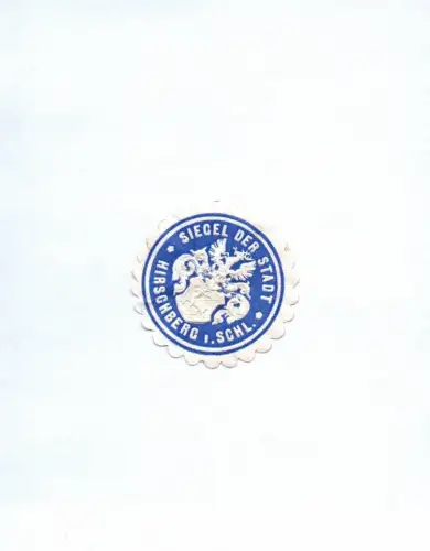 Siegel der Stadt Hirschberg alte Vignette Siegelmarke Schlesien