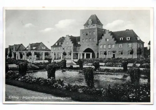 Ak Elbing Jugendherberge und Rosengarten 1937 Ostpreußen
