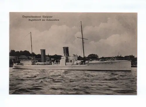 Ak Depeschenboot Sleipnir Begleitschiff der Hohenzollern Dampfschiff