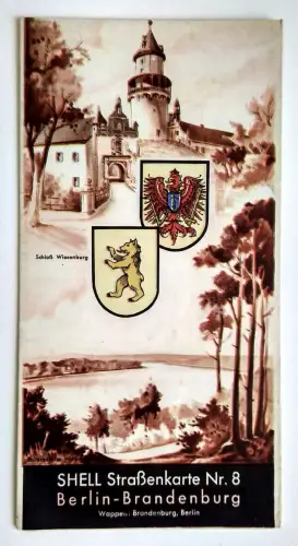 Shell Straßenkarte Nr. 8 Berlin-Brandenburg Schloß Wiesenburg
