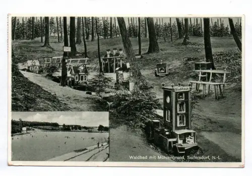 AK Waldbad mit Mühlengrund Seifersdorf Niederlausitz 1935