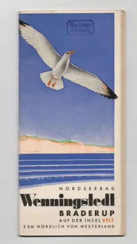 Altes Reiseprospekt Nordseebad Wenningstedt Braderup auf der Insel Sylt 