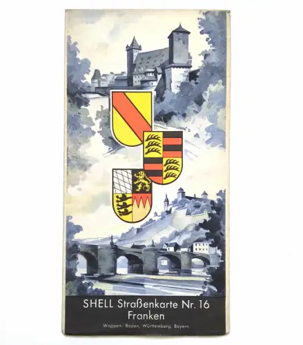 Alte Straßenkarte Shell Nr. 16 Franken 1:470000