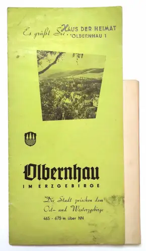 Alter Prospekt Olbernhau im Erzgebirge Haus der Heimat Reiseprospekt