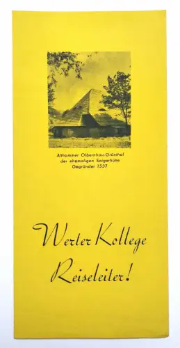 Alter Reiseprospekt 1963 Althammer Werter Kollege Reiseleiter