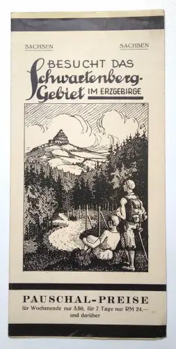 Alter Reiseprospekt Besucht das Schwartenberg-Gebiet im Erzgebirge