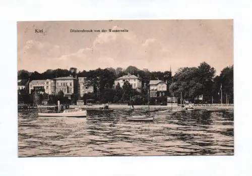 Ak Kiel Düsternbrook von der Wasserseite Boote