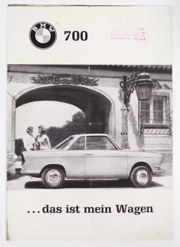 Altes Prospekt BMW 7 das ist mein Wagen 1960 Oldtimer