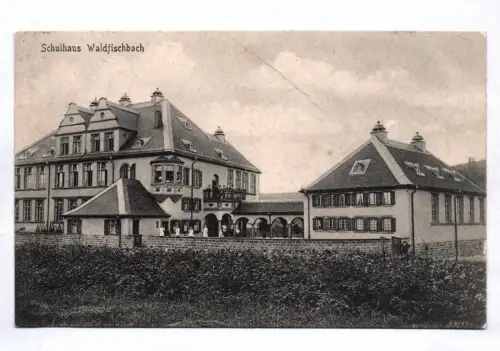 AK Schulhaus Waldfischbach Burgalben 1918 Feldpost Lazarett Stempel