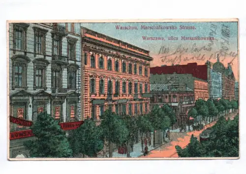 Feldpost Ak Warschau Marschalkowska Strasse 1915 Görlitz