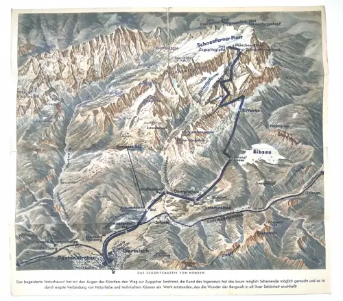 Alter Reiseprospekt Bayrische Zugspitzbahn