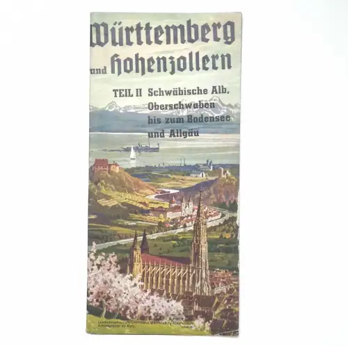 Württemberg und Hohenzollern Teil II Schwäbische Alp alter Reiseprospekt 1938