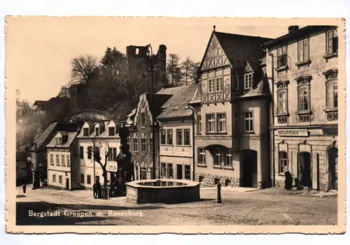 Ak Bergstadt Graupen mit Rosenburg 1938 Stempel