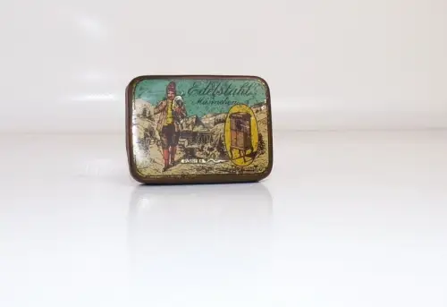 Alte Nadeldose Edelstahl Männchen Blechdose mit Nadeln needles