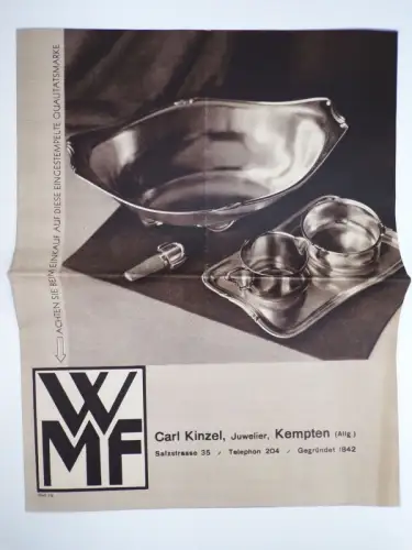 WMF Prospekt Carl Kinzel Kempten um 1935 Bestecke Dekoration 