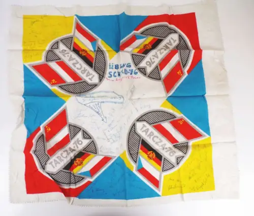 Altes Tuch Tarcza 76 Militär Manöver Übung Sowjet Polen DDR UdSSR Unterschriften