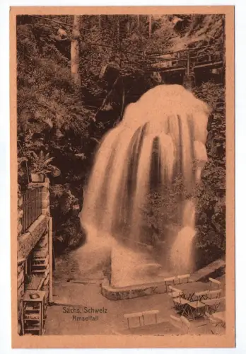 Ak Sächsische Schweiz Amselfall Wasserfall Hohnstein