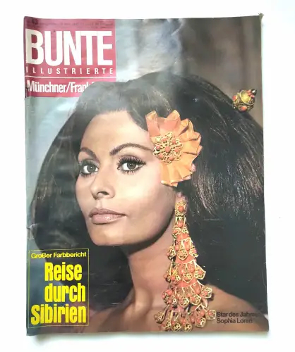 Bunte Illustrierte 1966 Reise durch Sibirien Star des Jahres Sophia Loren