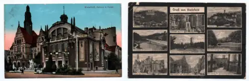 Ak Gruß aus Bielefeld 1912 Rathaus und Theater Sparrenburg 2 Stück