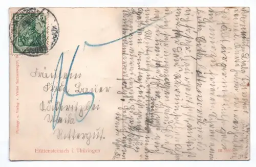 Ak Hüttensteinach in Thüringen 1912