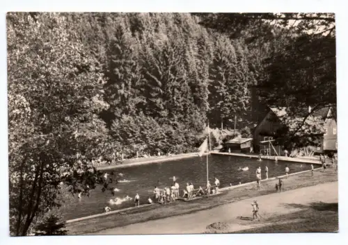 Foto Ak Crock Kreis Hildburghausen Waldbad 1970