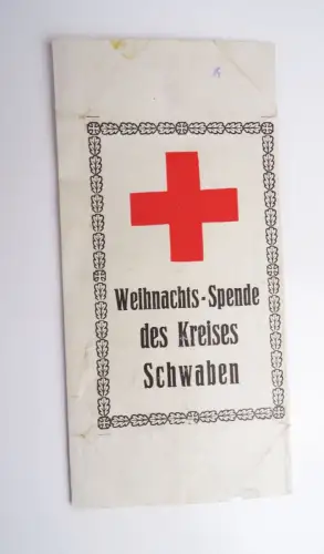 Tabak 1 Wk Papiertüte Rot Kreuz Weihnachts Spende Kreis Schwaben 1 Wk WW1