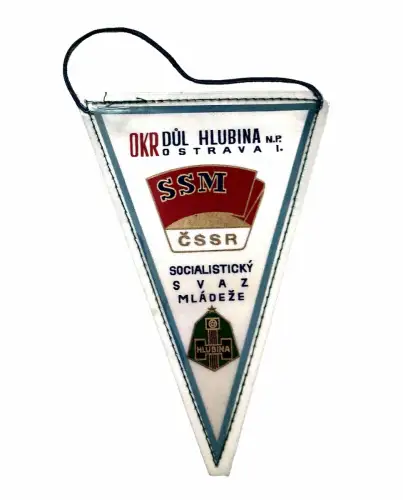 Wimpel OKR DUL Hlubina N.P. Ostrava SSM CSSR Socialisticky ZVAZ Mladeze