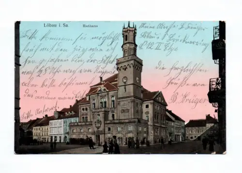 Ak Löbau in Sachsen Rathaus 1912