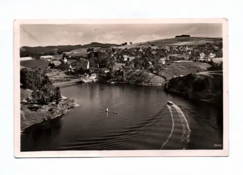 Foto Ak Blick vom Totenfels auf Harra 1936 An den Ufern des Stausees