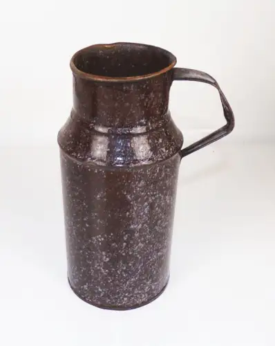 Alte Emaille Behälter braun Gartendeko Pflanzgefäß Deko