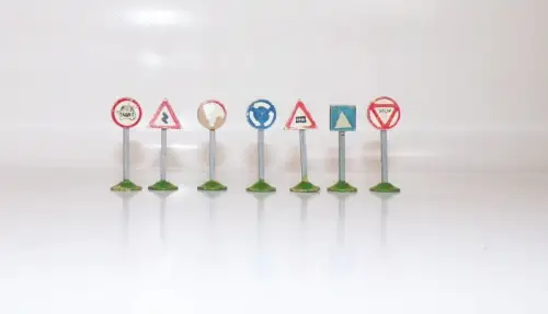 Alte Straßenschilder Holz Modellbau wohl Erzgebirge