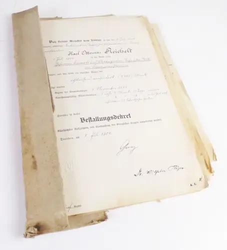 Dokumente Mappe Adel Autographen um 1900 Baurat Dresden Urkunden
