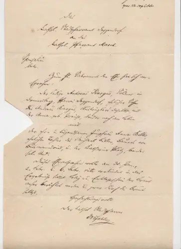 Schriftstück Deggendorf  Pfarramt nach March Vignette 1876