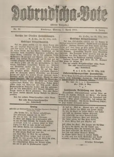 Dobrudscha Bote Nr 91 Konstanza 1918 Rumänien kyrillisch arabisch 1 Wk WW1